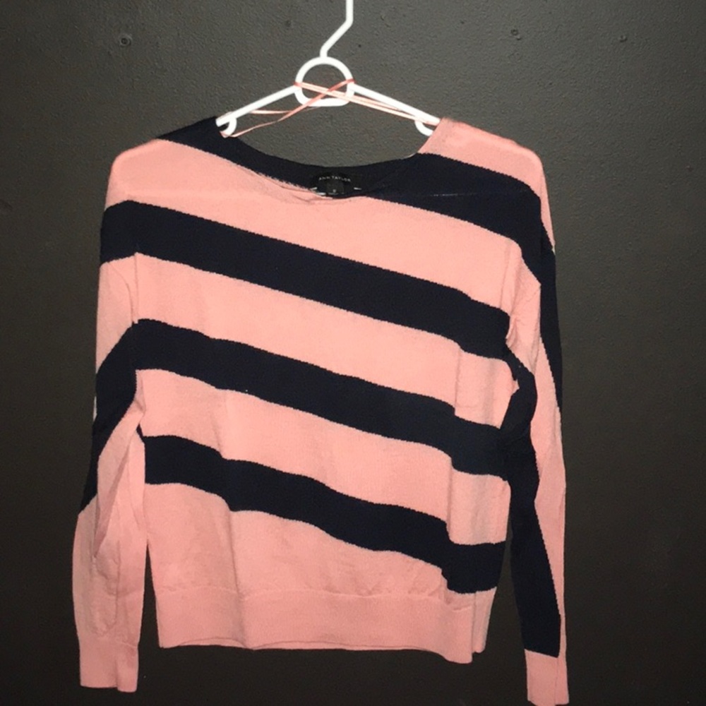 Slanting Stripe Extra Fine Merino Wool Sweater